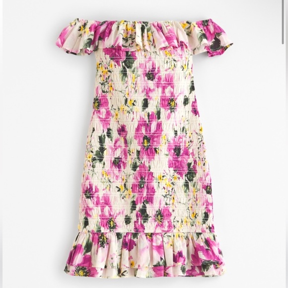 Abercrombie & Fitch Dresses & Skirts - Abercrombie & Fitch Off-The-Shoulder Smocked Mini Dress